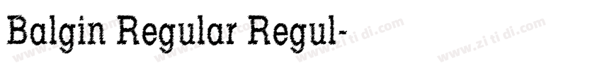 Balgin Regular Regul字体转换